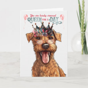 Irish Terrier Dog Queen Day Funny Birthday Karte