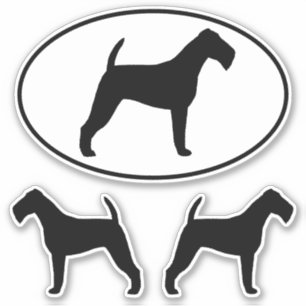 Irish Terrier Dog Silhouetten Vinyl Sticker Set
