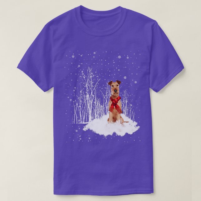 IRISH TERRIER Dog Weihnachtsfeiertage Saison T-Shirt (Design vorne)