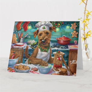Irish Terrier Holiday Baking: Festliche Weihnachte Karte