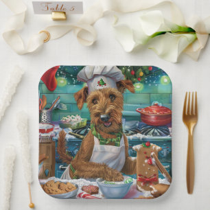 Irish Terrier Holiday Baking: Festliche Weihnachte Pappteller
