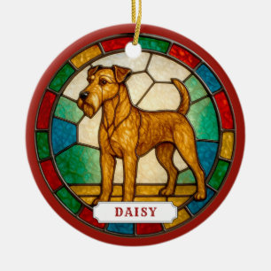 Irish-Terrier-Hund Keramik-Kreisor ornament