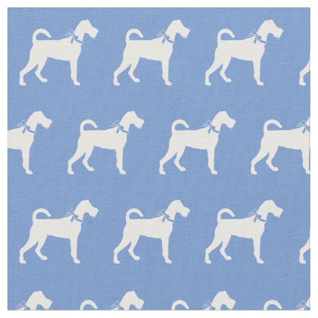 Irish Terrier Hund Silhouette Pet Light Blue Stoff (Nahaufnahme)