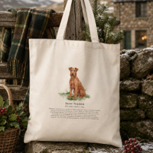 Irish-Terrier-Hund-Watercolor-Rasse-Zitat Tragetasche