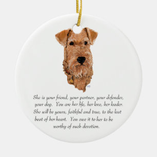 Irish Terrier Keepake - Female Keramikornament