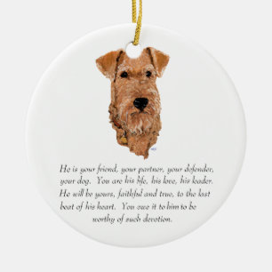 Irish Terrier Keepake - Männlich Keramikornament