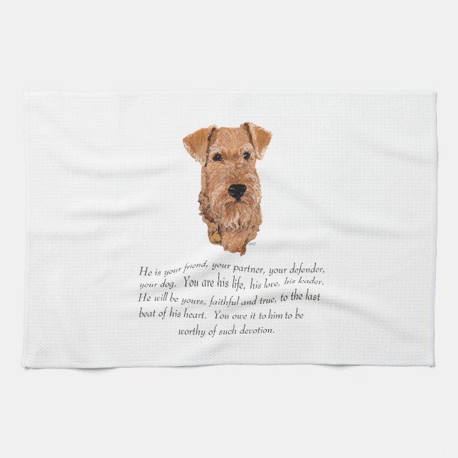 Irish Terrier Keepake - Männlich Küchentuch (Horizontal)