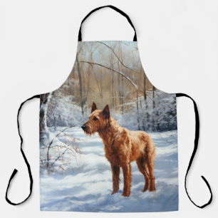 Irish Terrier Lass es schneien Weihnachten Schürze