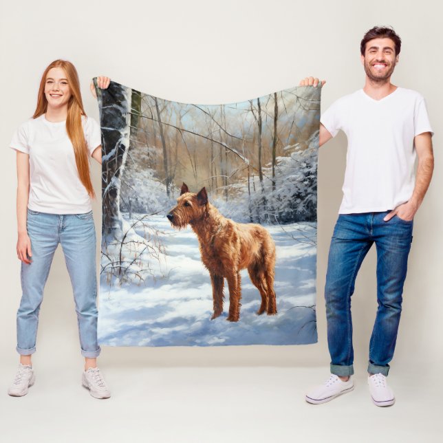 Irish Terrier Let It Snow Weihnachten Fleecedecke (Beispiel)