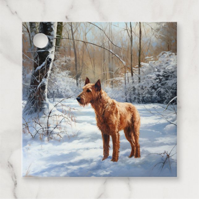 Irish Terrier Let It Snow Weihnachten Geschenkanhänger (Vorderseite)