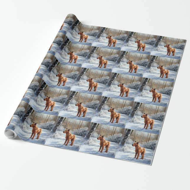 Irish Terrier Let It Snow Weihnachten Geschenkpapier (Ungerollt)