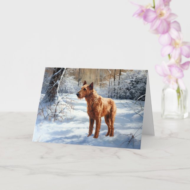 Irish Terrier Let It Snow Weihnachten Karte (Orchidee)