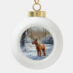 Irish Terrier Let It Snow Weihnachten Keramik Kugel-Ornament