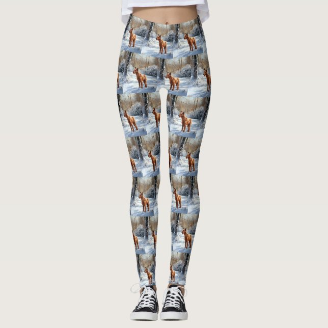 Irish Terrier Let It Snow Weihnachten Leggings (Vorderseite)