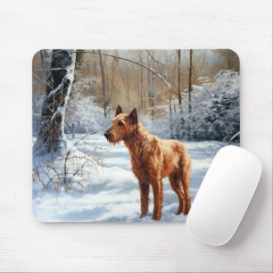 Irish Terrier Let It Snow Weihnachten Mousepad