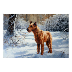 Irish Terrier Let It Snow Weihnachten Poster
