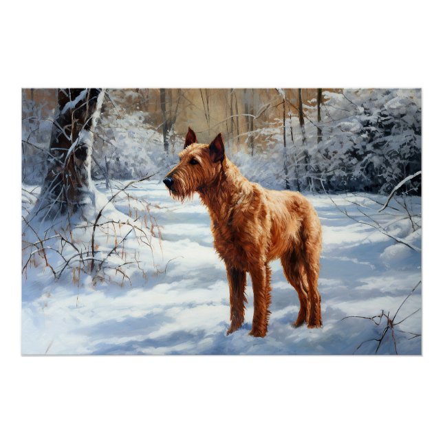 Irish Terrier Let It Snow Weihnachten Poster (Vorderseite)