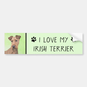 Irish Terrier Painting - Niedliche Original Dog Ar Autoaufkleber