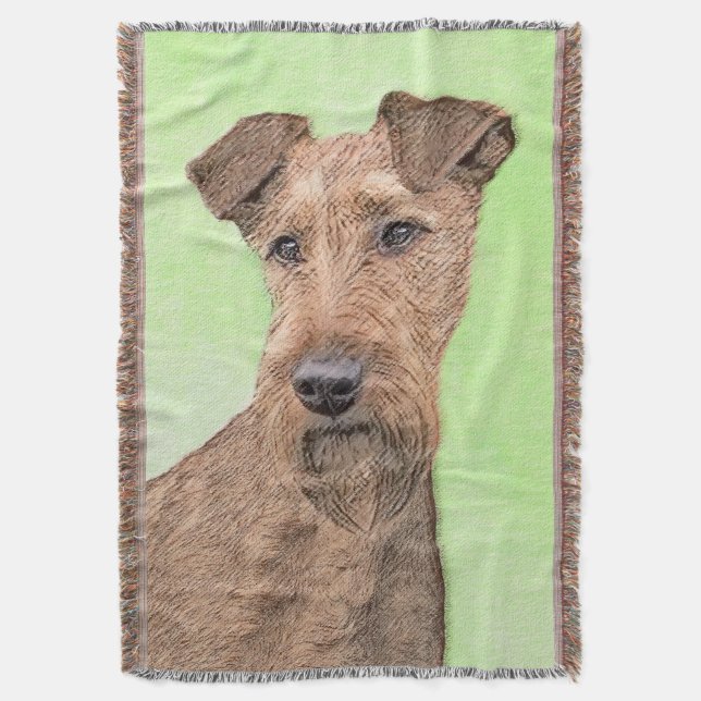 Irish Terrier Painting - Niedliche Original Dog Ar Decke (Vorderseite Vertikal)