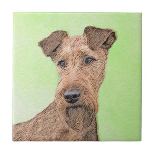 Irish Terrier Painting - Niedliche Original Dog Ar Fliese