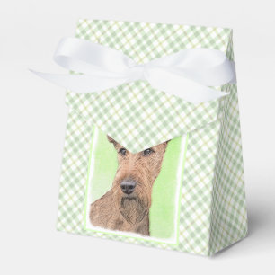 Irish Terrier Painting - Niedliche Original Dog Ar Geschenkschachtel