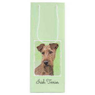 Irish Terrier Painting - Niedliche Original Dog Ar Geschenktüte Für Weinflaschen