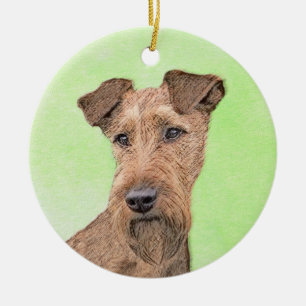 Irish Terrier Painting - Niedliche Original Dog Ar Keramik Ornament