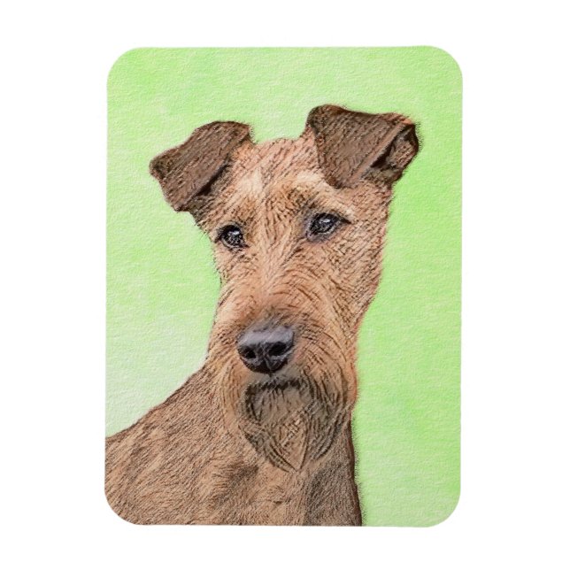 Irish Terrier Painting - Niedliche Original Dog Ar Magnet (Vertikal)