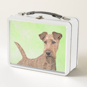 Irish Terrier Painting - Niedliche Original Dog Ar Metall Brotdose