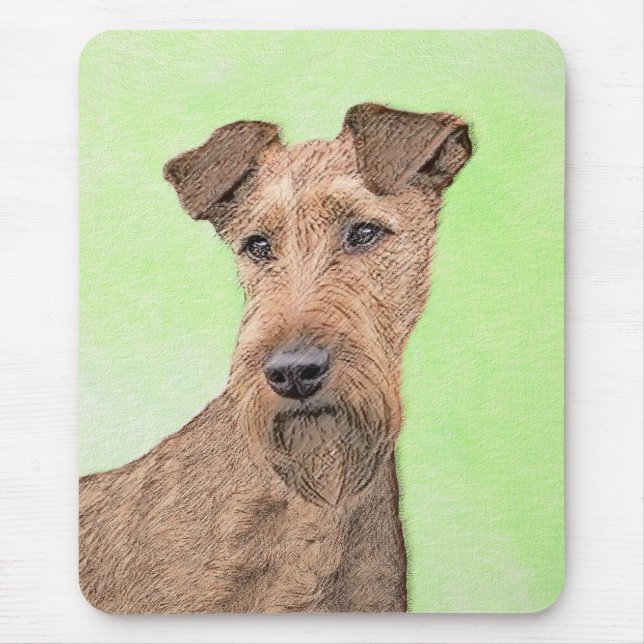 Irish Terrier Painting - Niedliche Original Dog Ar Mousepad (Vorne)