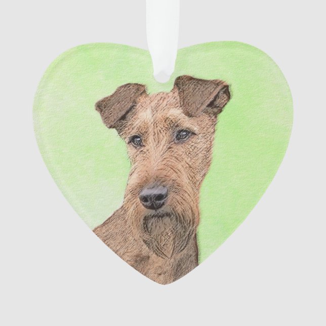 Irish Terrier Painting - Niedliche Original Dog Ar Ornament (Vorderseite)