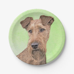 Irish Terrier Painting - Niedliche Original Dog Ar Pappteller