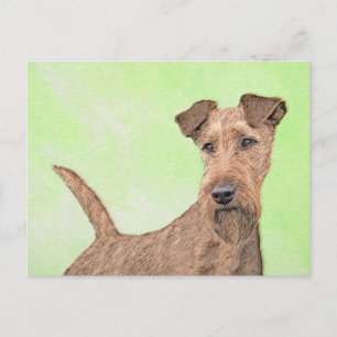 Irish Terrier Painting - Niedliche Original Dog Ar Postkarte
