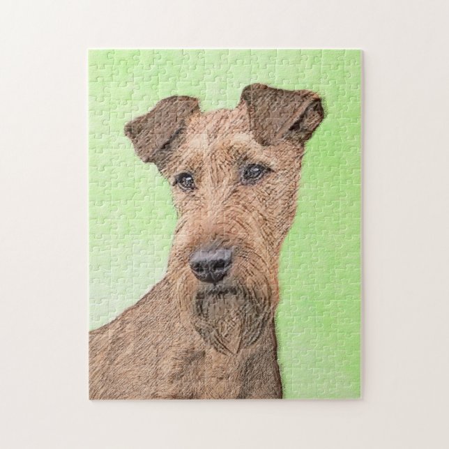 Irish Terrier Painting - Niedliche Original Dog Ar Puzzle (Vertikal)