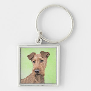 Irish Terrier Painting - Niedliche Original Dog Ar Schlüsselanhänger