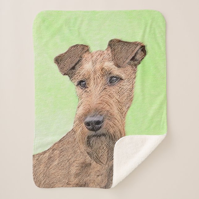 Irish Terrier Painting - Niedliche Original Dog Ar Sherpadecke (Vorderseite)