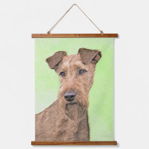 Irish Terrier Painting - Niedliche Original Dog Ar Wandteppich Mit Holzrahmen