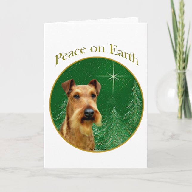 Irish Terrier Peace Feiertagskarte (Vorderseite)