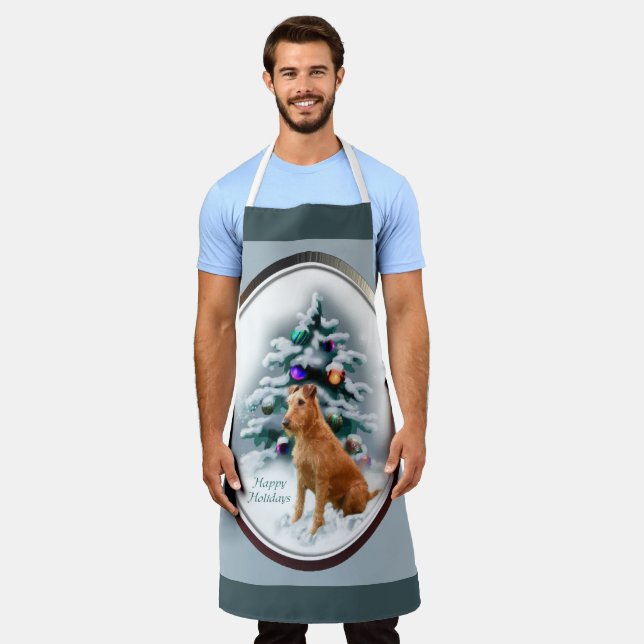 Irish Terrier Personalisiert Weihnachten Schürze (Getragen)
