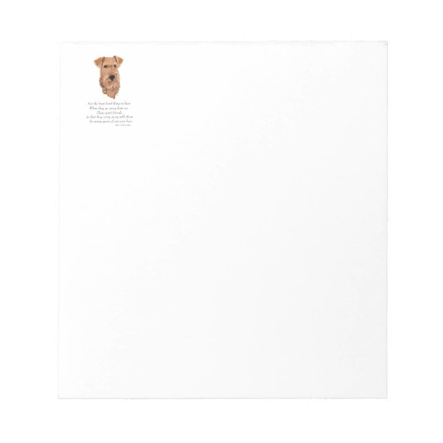 Irish Terrier Rainbow Bridge Notizblock (Vorderseite)