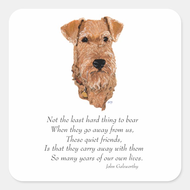 Irish Terrier Rainbow Bridge Quadratischer Aufkleber (Vorderseite)