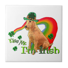 Irish Terrier St Patricks Day Fliese