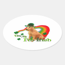 Irish Terrier St Patricks Day Ovaler Aufkleber