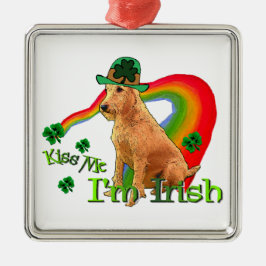 Irish Terrier St Patricks Day Silbernes Ornament