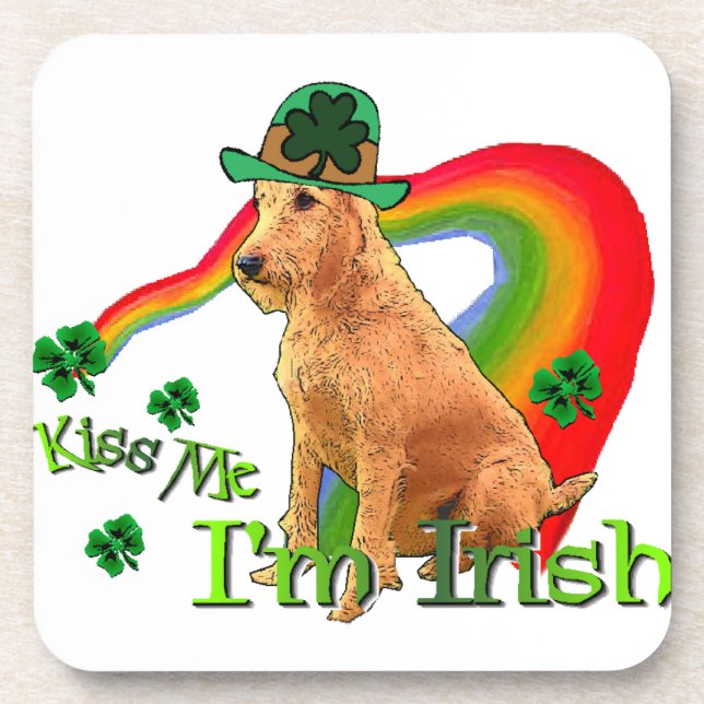 Irish Terrier St Patricks Day Untersetzer (Vorderseite)