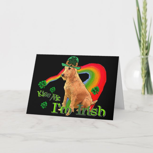 Irish Terrier St. Patricks Karte (Vorderseite)