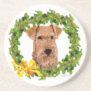 Irish-Terrier-Stechpalmen-Kranz Untersetzer