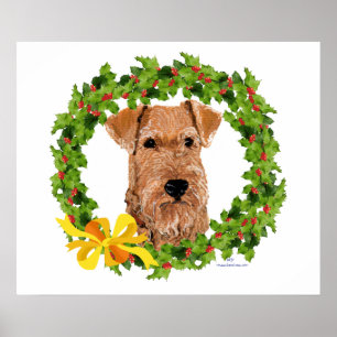 Irish-Terrier-Stechpalmenkranz Poster
