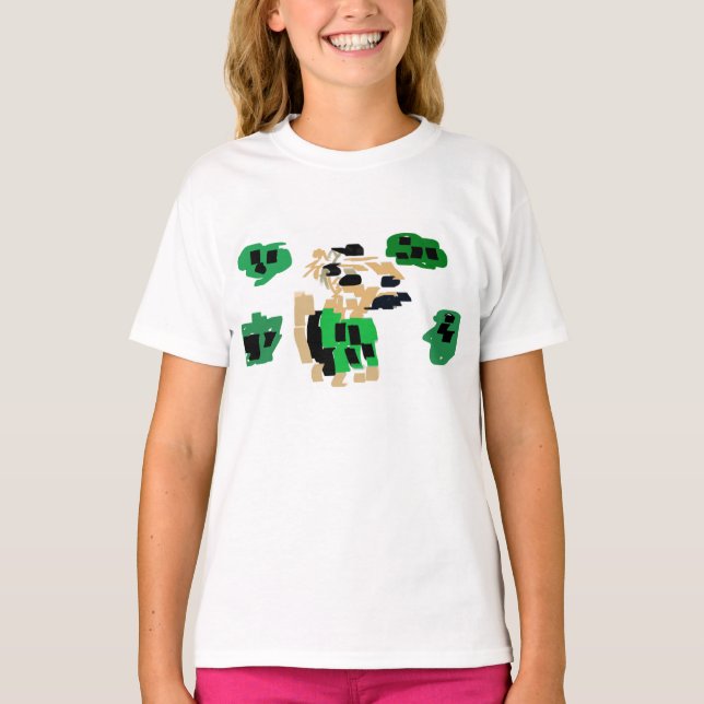 Irish Terrier trägt grünes St. Patrick T-Shirt (Vorderseite)