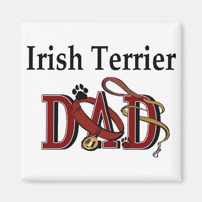 Irish Terrier Vater Gifts Magnet (Vorne)